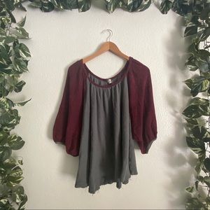 Free People Loose Sleeve Top